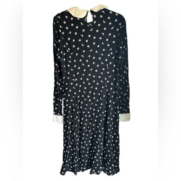 Womens Wednesday Addams Dress Size Large Black Red Long  Sleeve - Picture 6 of 7